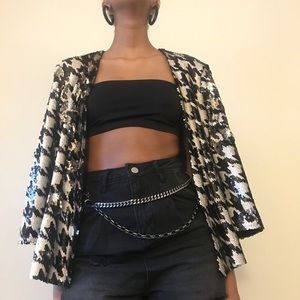 Black and White Sequined Jacket